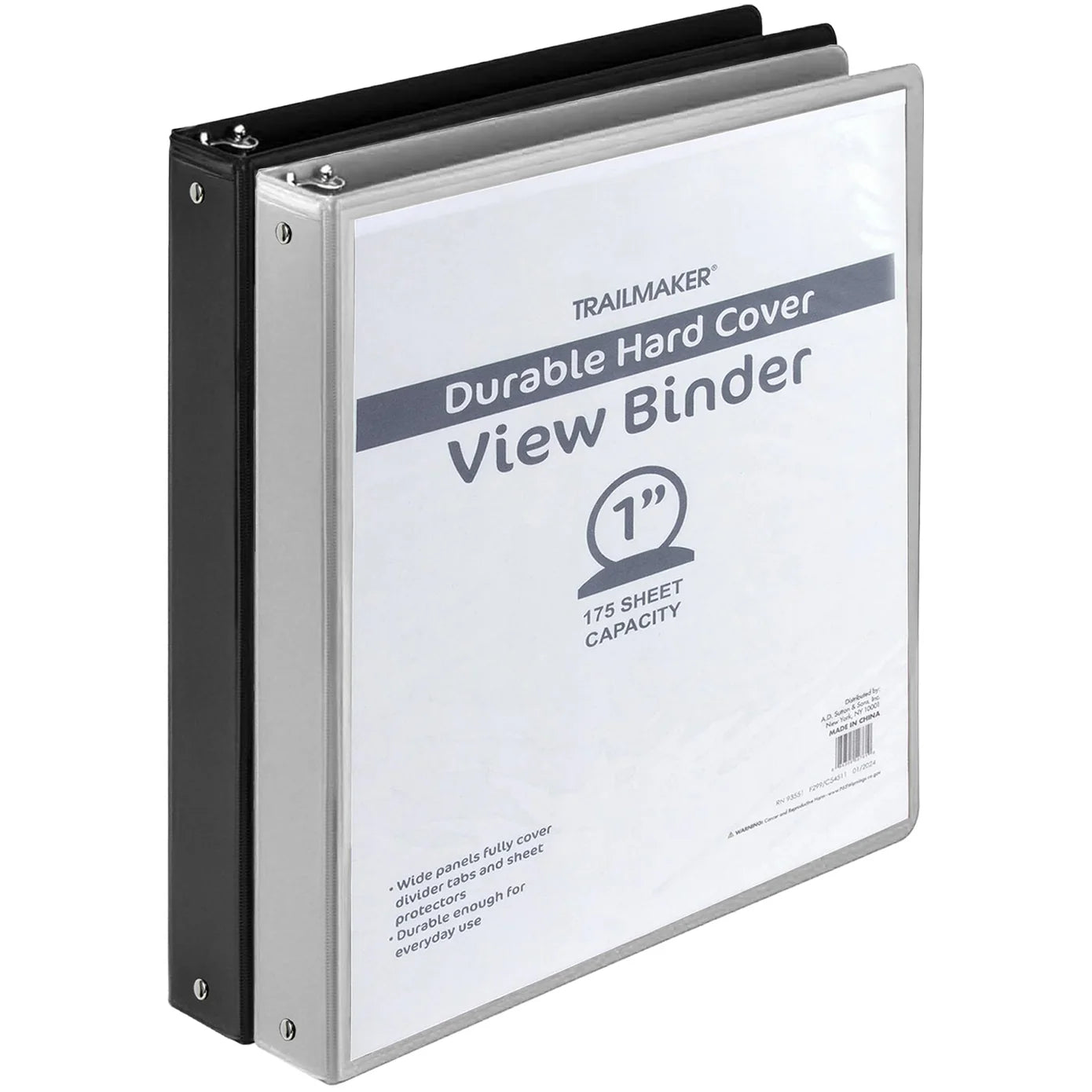1-Inch Hard Cover 3-Ring Binder