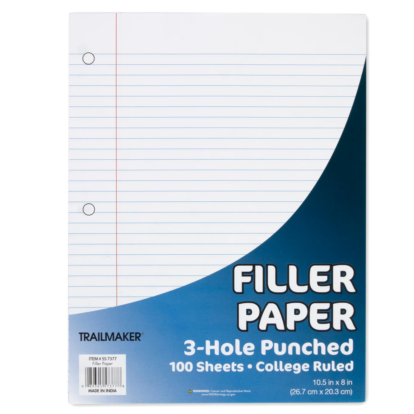 Trailmaker Notebook Filler Paper, College Ruled, 100 Sheets