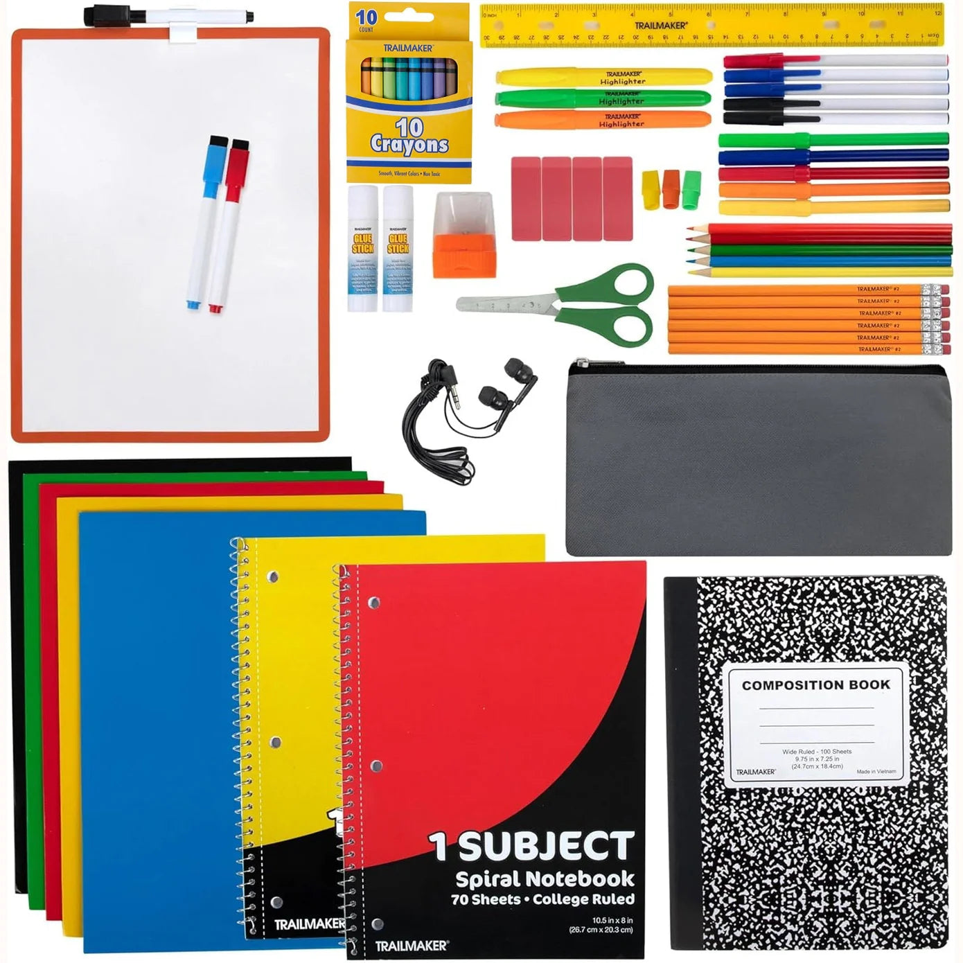 60-Piece Universal School Supply Kit